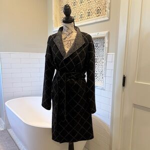 Joie Black and Gray Diamond Robe